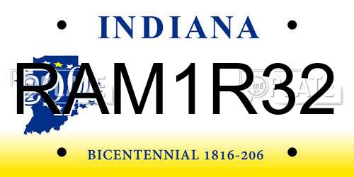 RAM1R32 Indiana License Plate