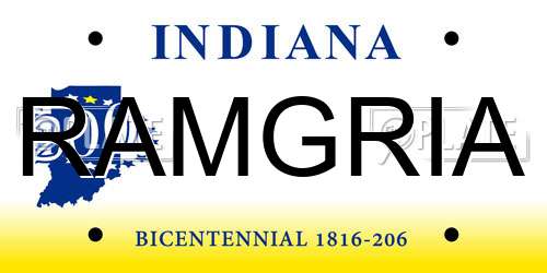 RAMGRIA Indiana License Plate