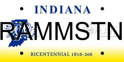 RAMMSTN Indiana License Plate