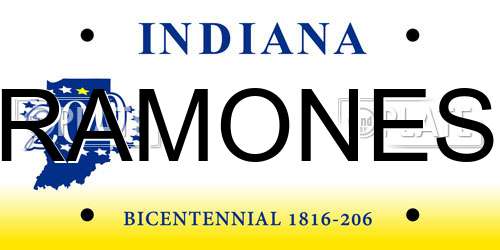 RAMONES Indiana License Plate