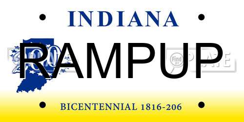 RAMPUP Indiana License Plate