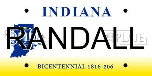 RANDALL Indiana License Plate