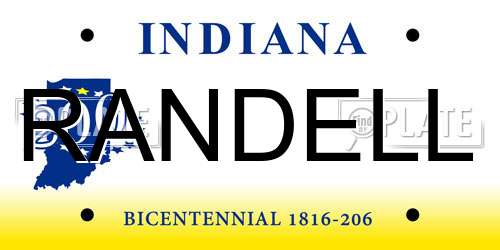 RANDELL Indiana License Plate