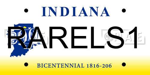 RARELS1 Indiana License Plate