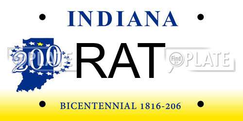 RAT Indiana License Plate