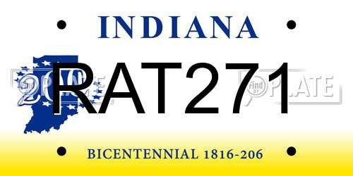 RAT271 Indiana License Plate