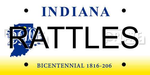 RATTLES Indiana License Plate