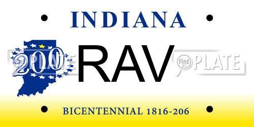 RAV Indiana License Plate