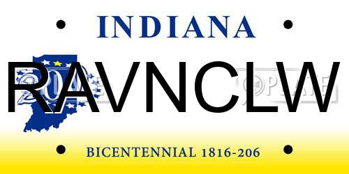 RAVNCLW Indiana License Plate
