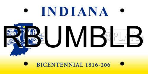 RBUMBLB Indiana License Plate
