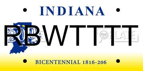 RBWTTTT Indiana License Plate
