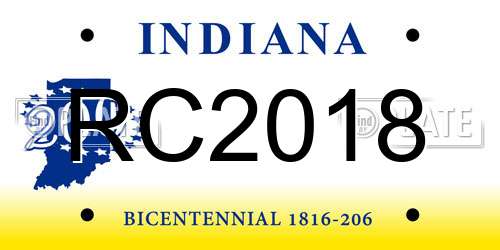 RC2018 Indiana License Plate