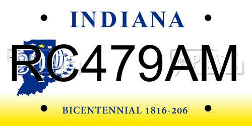 RC479AM Indiana License Plate