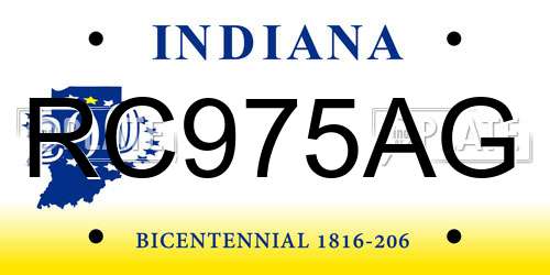 RC975AG Indiana License Plate