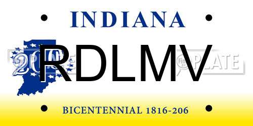 RDLMV Indiana License Plate