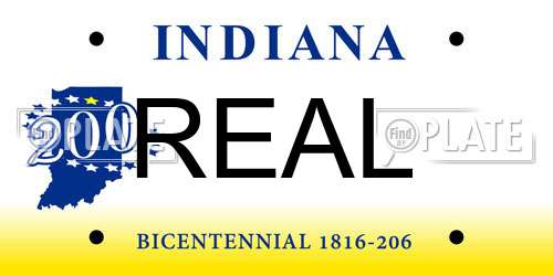 REAL Indiana License Plate