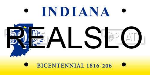 REALSLO Indiana License Plate
