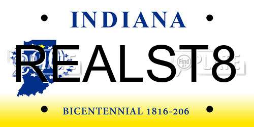REALST8 Indiana License Plate
