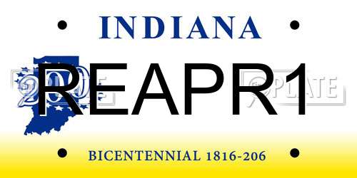 REAPR1 Indiana License Plate