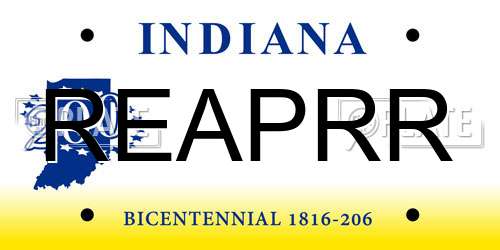 REAPRR Indiana License Plate