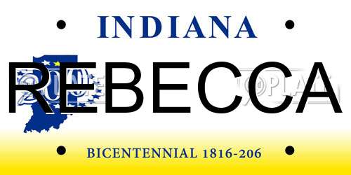 REBECCA Indiana License Plate