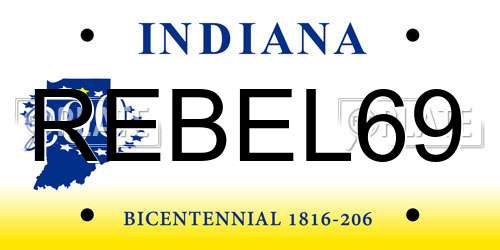 REBEL69 Indiana License Plate