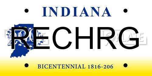 RECHRG Indiana License Plate