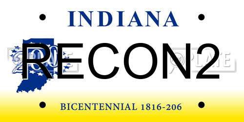 RECON2 Indiana License Plate