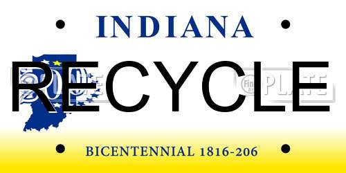 RECYCLE Indiana License Plate