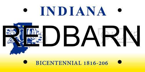 REDBARN Indiana License Plate