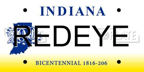 REDEYE Indiana License Plate