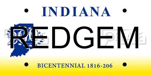 REDGEM Indiana License Plate