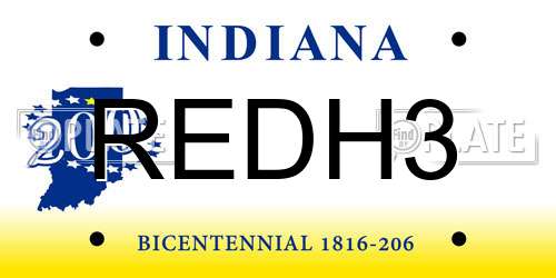 REDH3 Indiana License Plate