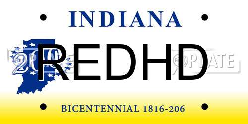 REDHD Indiana License Plate