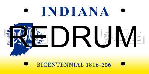 REDRUM Indiana License Plate