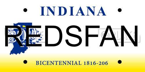 REDSFAN Indiana License Plate