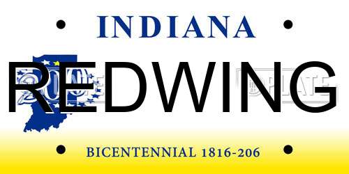 REDWING Indiana License Plate