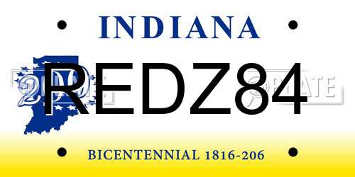 REDZ84 Indiana License Plate