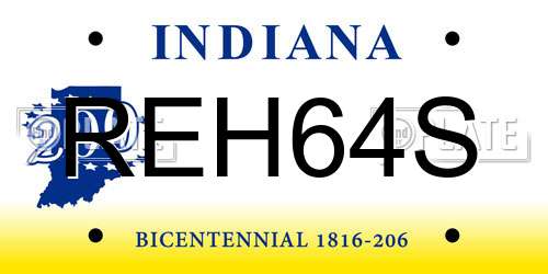 REH64S Indiana License Plate