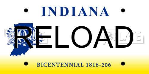 RELOAD Indiana License Plate