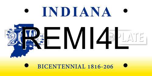 REMI4L Indiana License Plate
