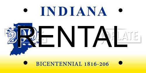 RENTAL Indiana License Plate