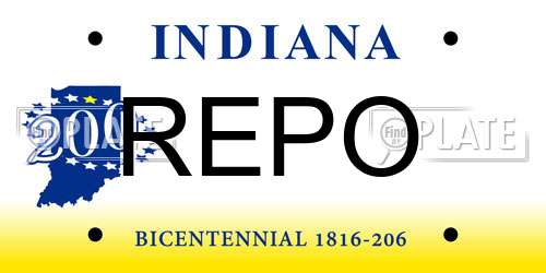 REPO Indiana License Plate