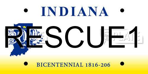 RESCUE1 Indiana License Plate