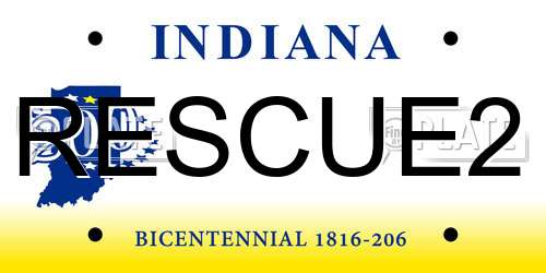 RESCUE2 Indiana License Plate