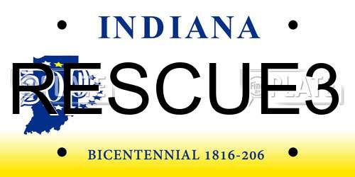 RESCUE3 Indiana License Plate