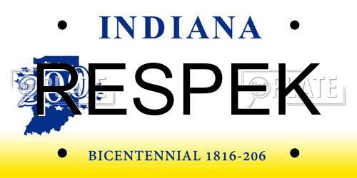 RESPEK Indiana License Plate