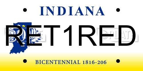 RET1RED Indiana License Plate