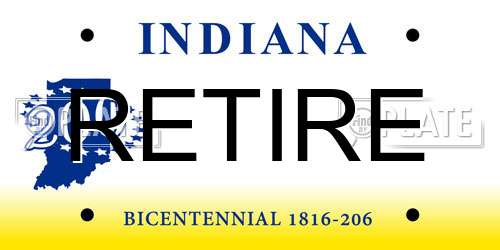 RETIRE Indiana License Plate