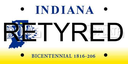 RETYRED Indiana License Plate